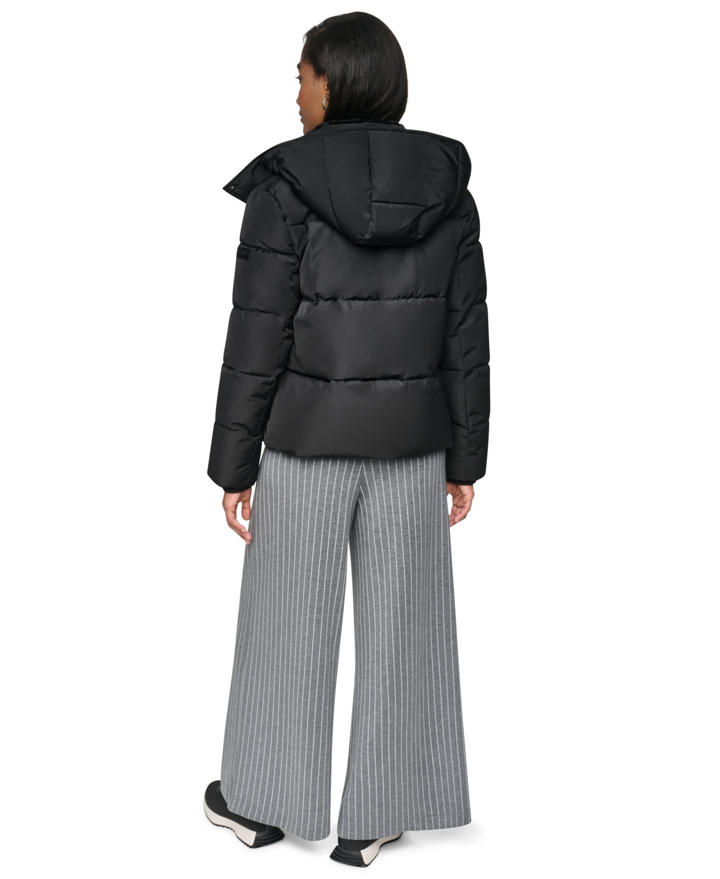 Женская куртка DKNY Short Toggle Stand Collar Puffer, цвет: Чёрный — фото 5