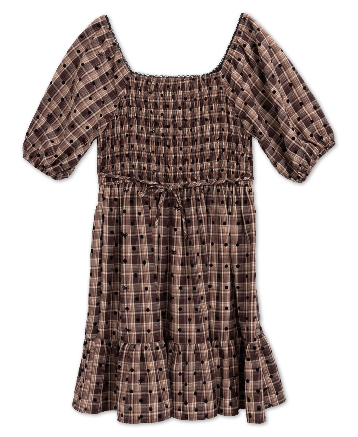 Speechless Girls' 7-16 Smocked Bodice Short-Sleeve Dress