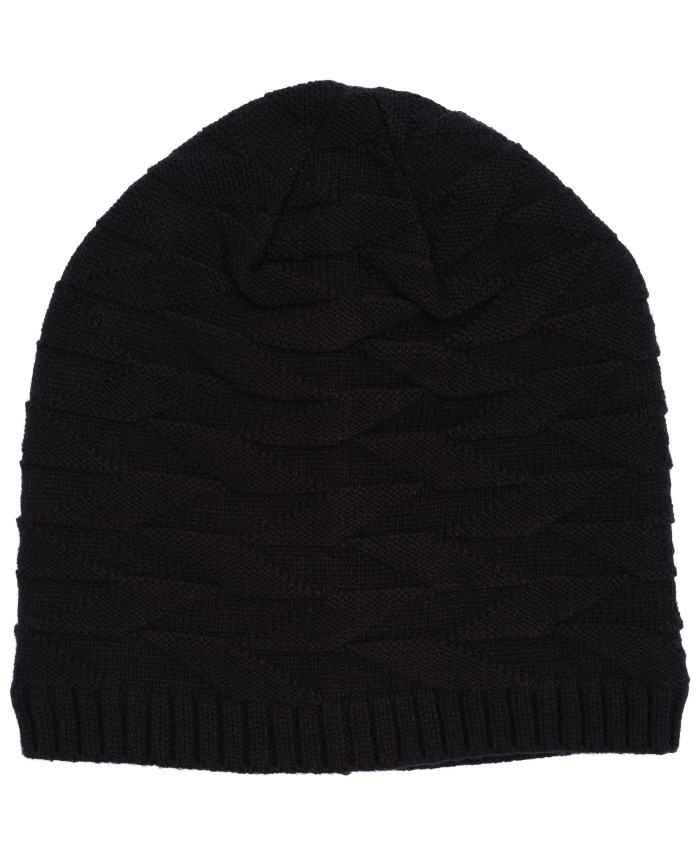 Мужская шапка Alfani Fleece-Lined Chevron, цвет: Чёрный — фото 1