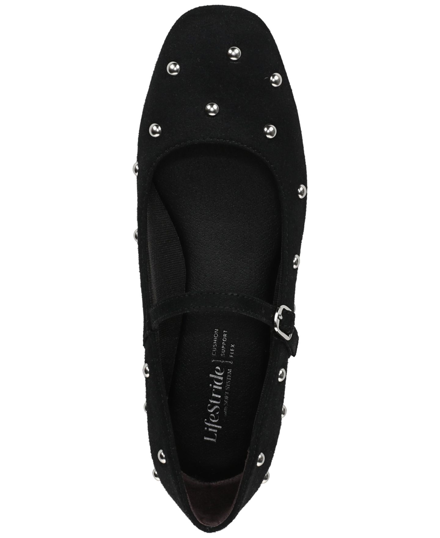 Женские балетки LifeStride Beloved Stud Buckle Mary Jane Flats, цвет: Чёрный — фото 4
