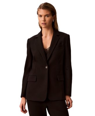 Women's One-Button Notch Collar Blazer