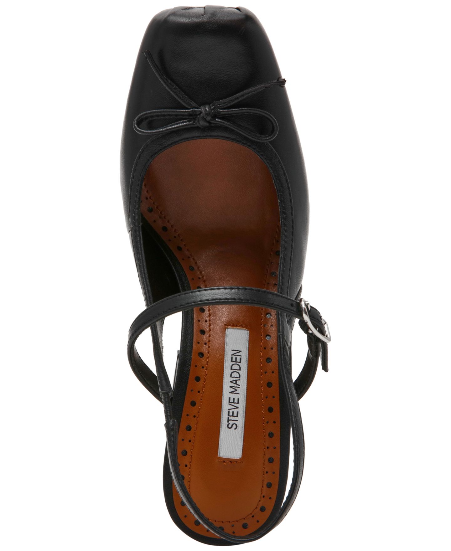 Женские туфли Steve Madden Elaine Slingback Block Heel Ballet Pumps, цвет: Чёрный — фото 4
