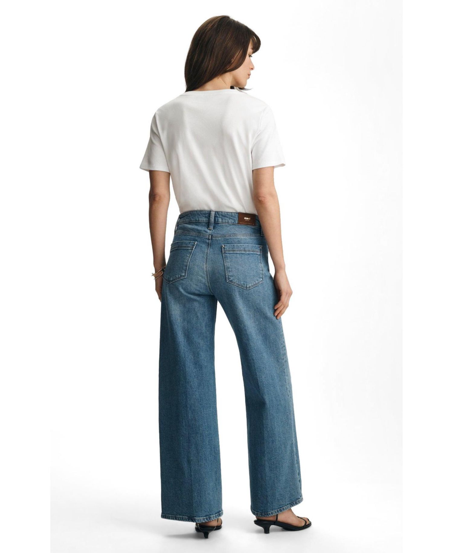 Women's Paloma Mid Rise Wide Leg In Mid Rise Mid Brushed Gold Premium