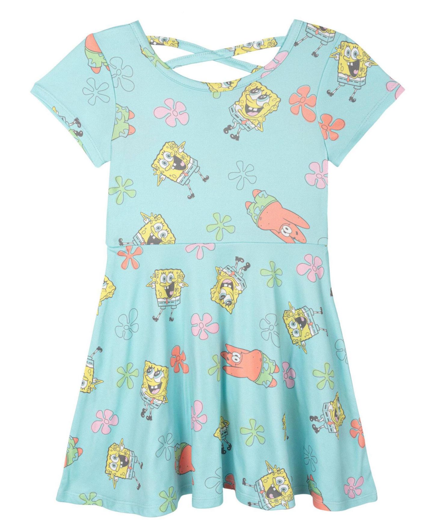 Платья SpongeBob SquarePants 2-Piece Skater Dress Set для девочек, цвет: Синий жёлтый — фото 3