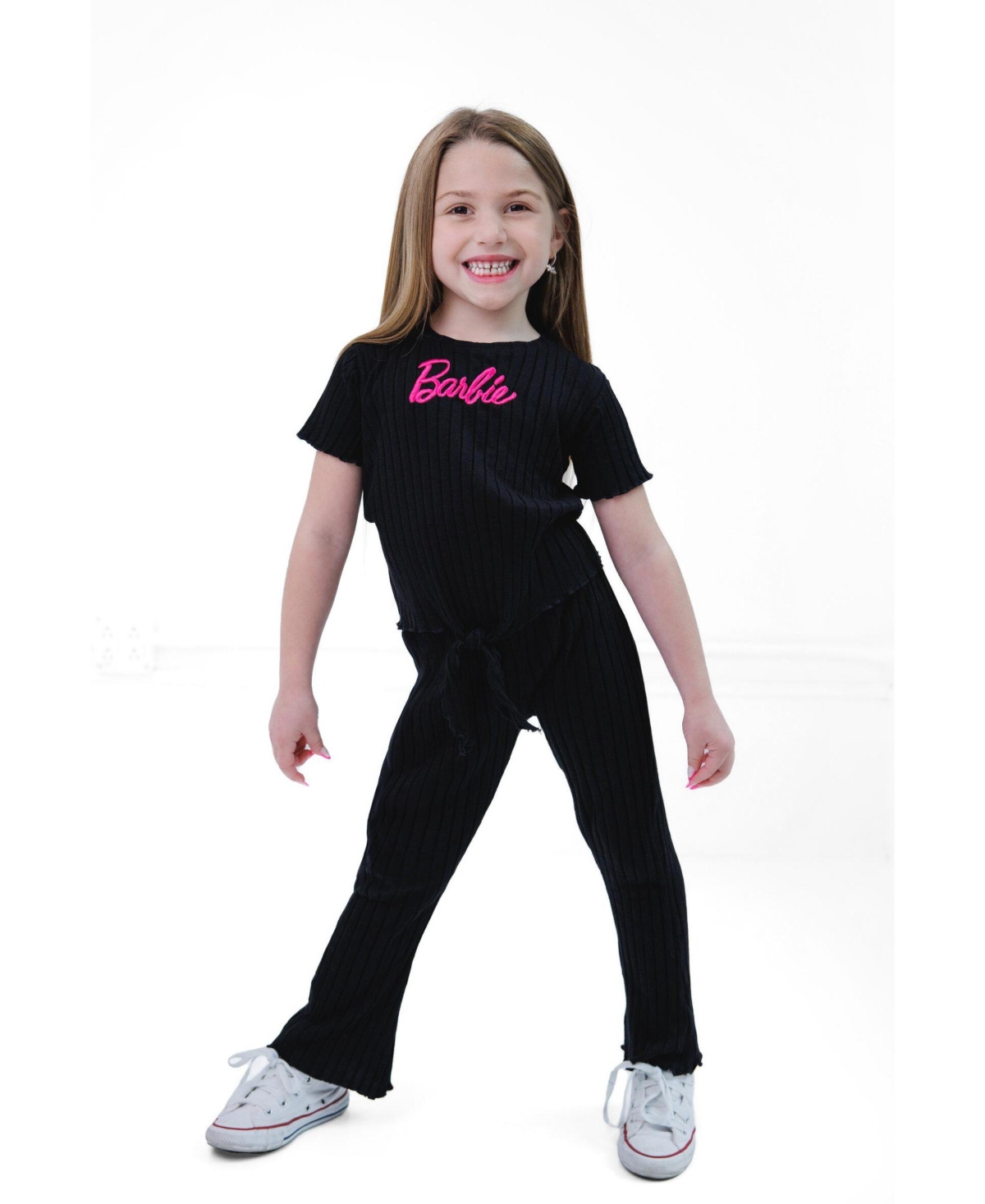 Barbie Girls' 5-12 Two-Piece Tee and Flare Leggings Set
