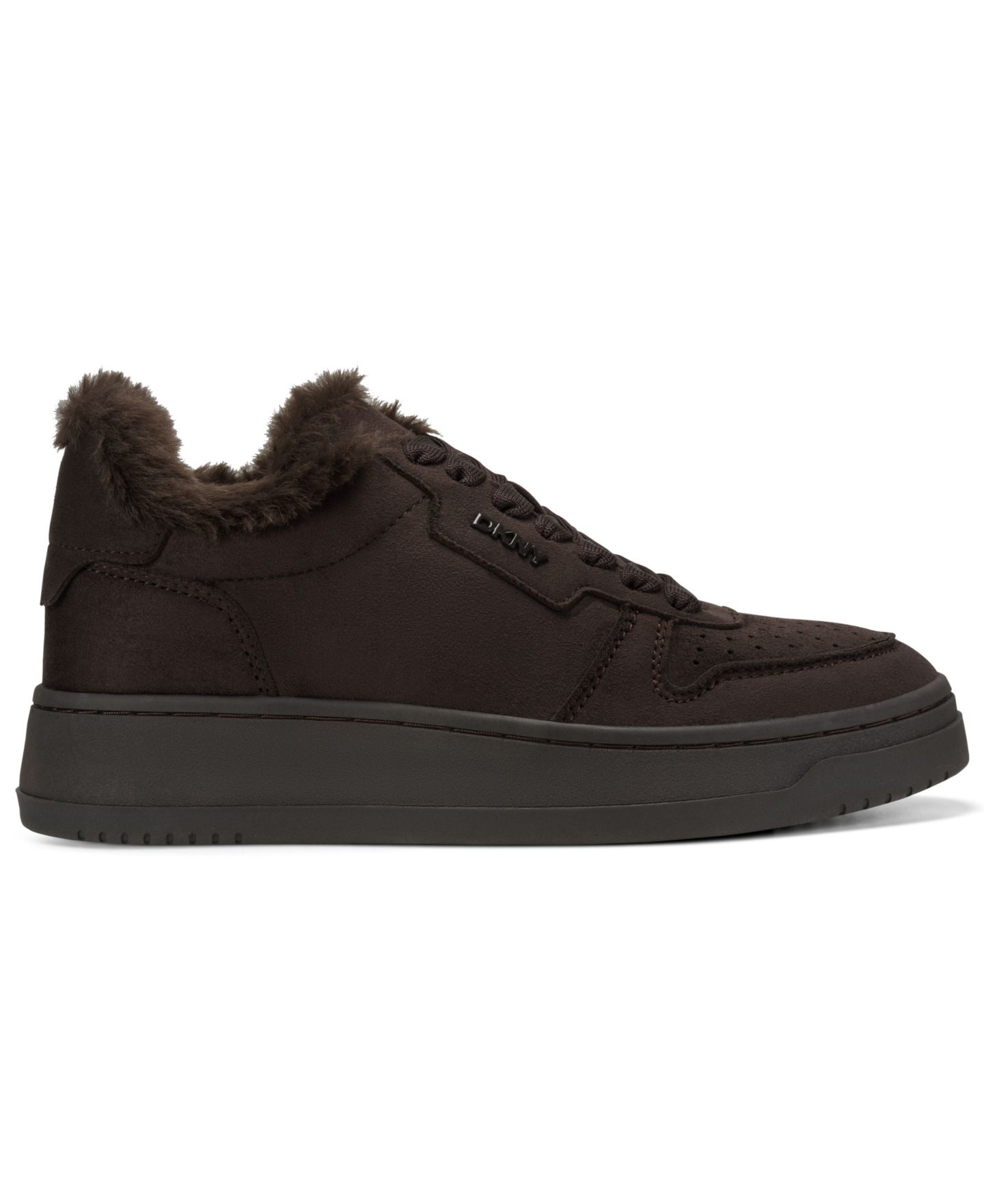 Женские кроссовки DKNY Autumn Faux Fur Lace-Up, цвет: Коричневый — фото 2