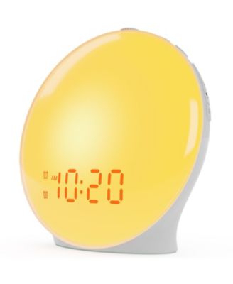 Upgraded Sunrise Alarm Clock with Full Screen LED 17 Nightlights 5W Bluetooth Speaker 25 Soothing Sounds Sleep Timer Dual Alarms FM Radio