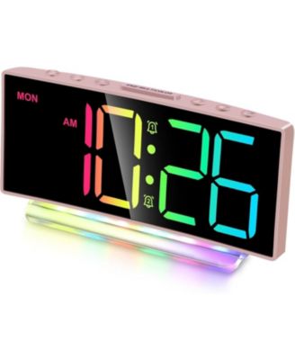 Curved Digital Colorful LED Display 6.7" Desk Clock