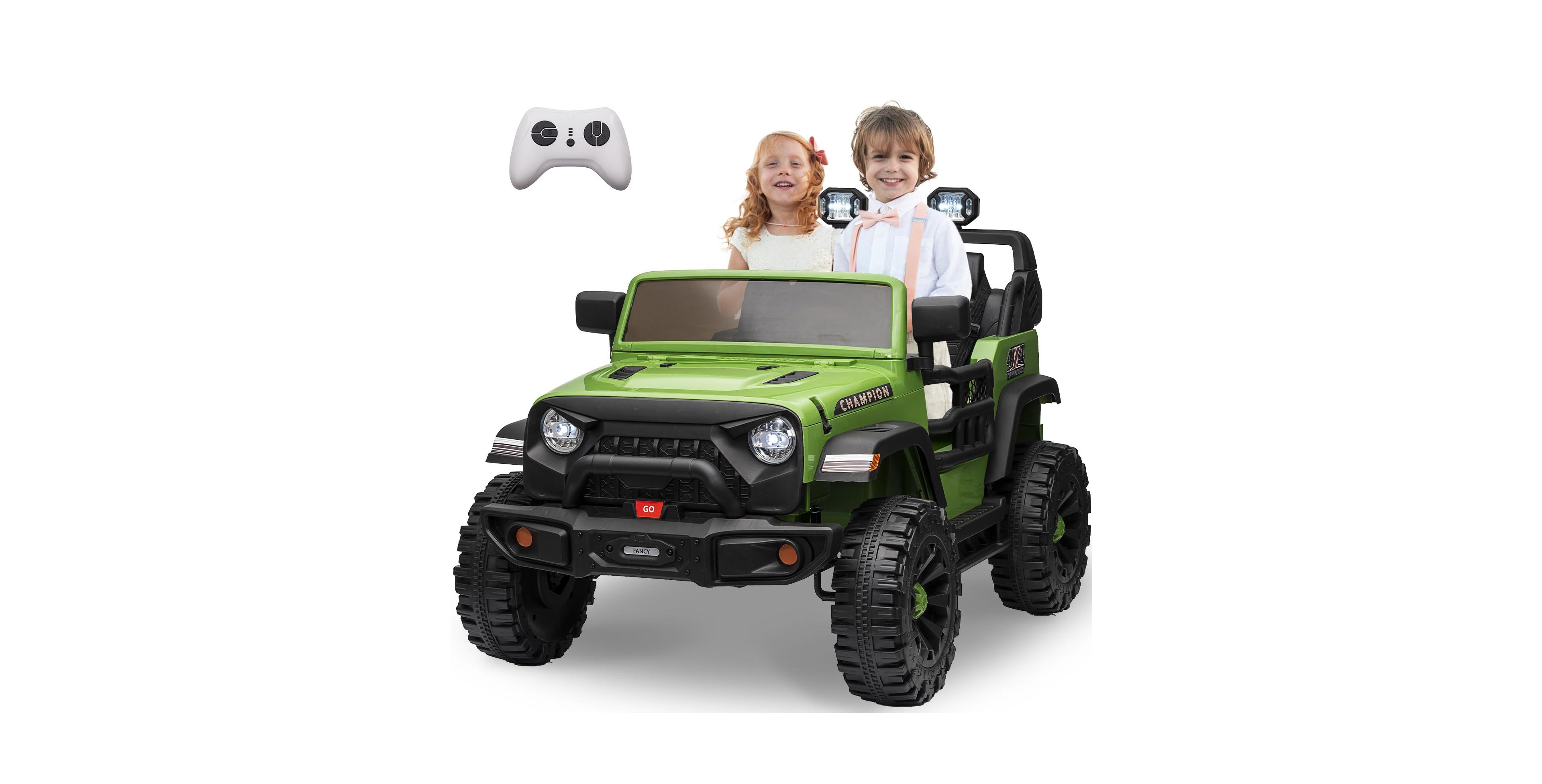 homfan 24V 2-Seater Electric Ride-On Car Motor, 20" Extra Wide Seat, 3-Speed, Parental Remote, Wireless Music, Led Lights, Safety Belt, Utv, Gift