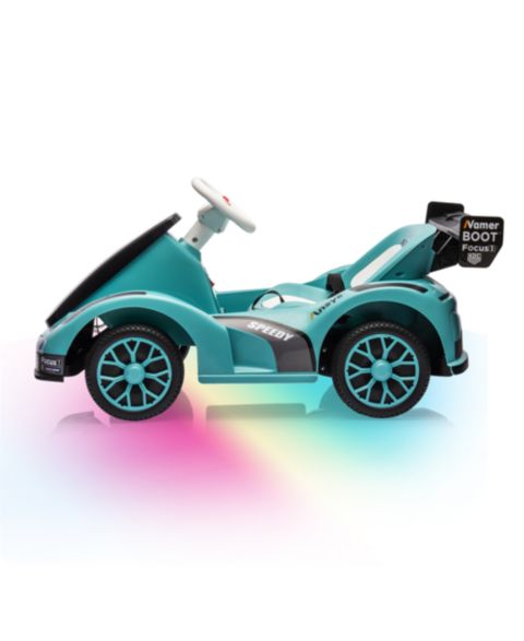 Детские игрушки homfan Electric Go Kart Ride-On Racing Car, Dual Motors, Remote Control, Safety Belt, LED Headlights, Music, Standard Test Method Certified, цвет: Зелёный
