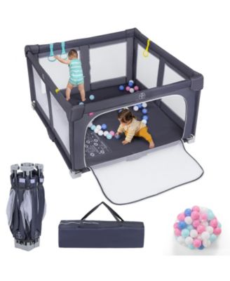 Foldable Toddler Playpen with Safety Barrier for Indoor Play