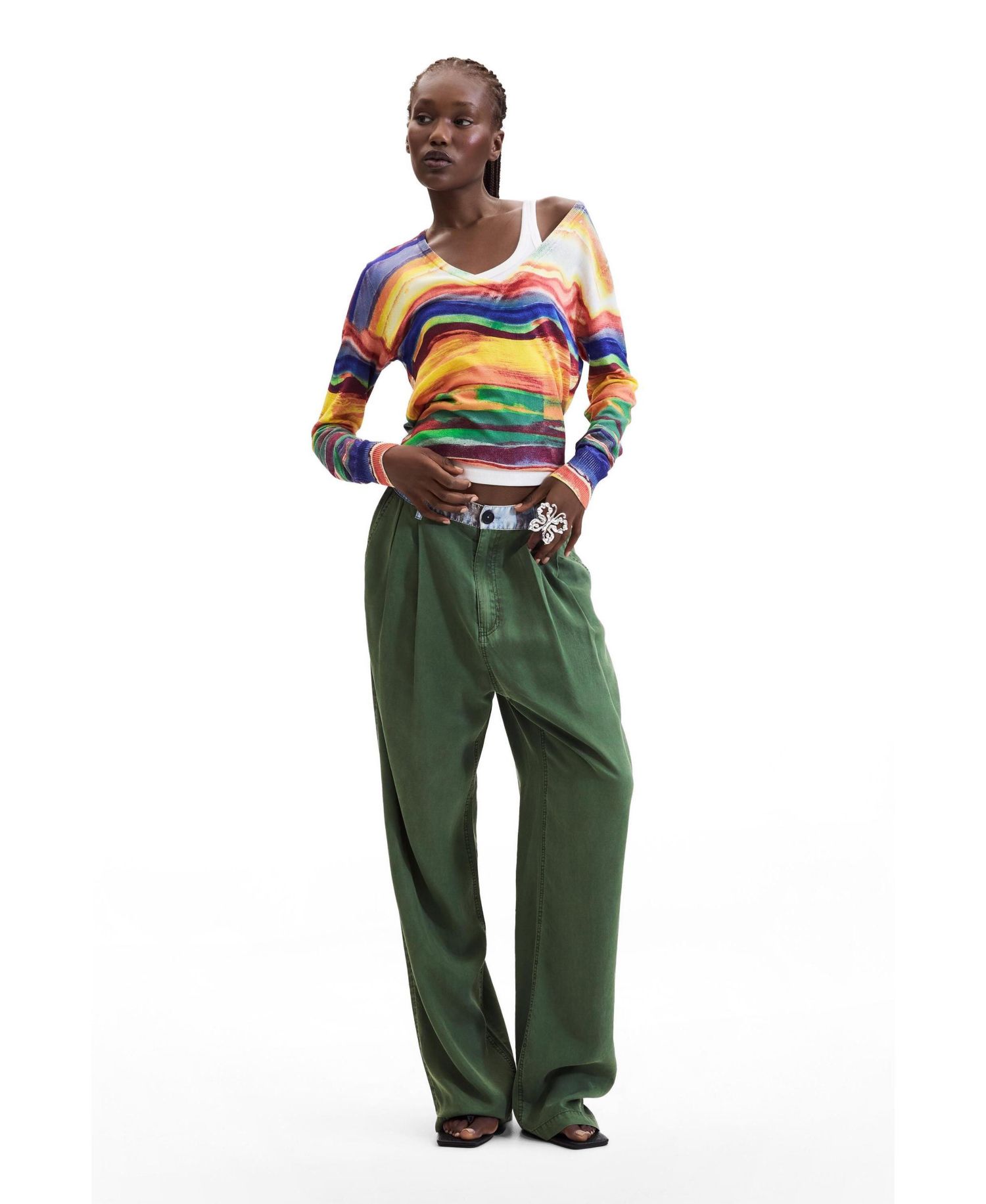 Women's Fine Knit Printed Sweater