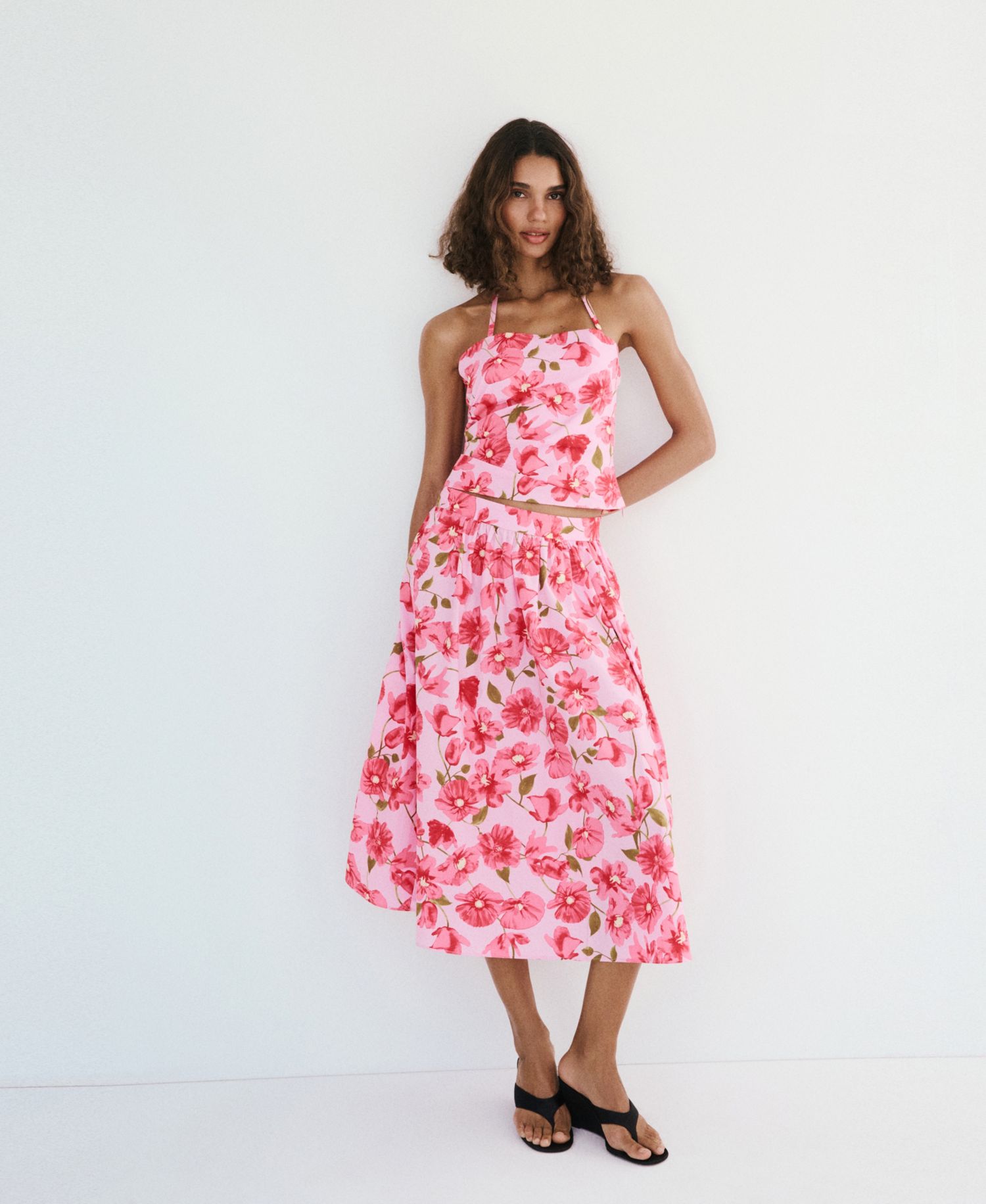 Women's Floral Halter-Neck Top