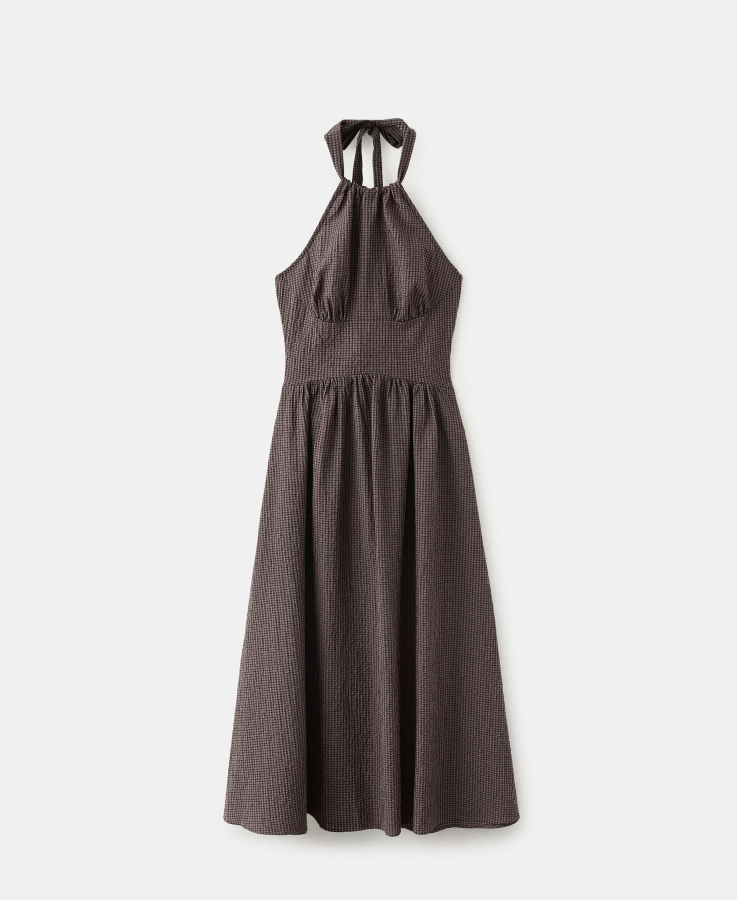 Женское платье Mango Gingham Halter, цвет: Коричневый — фото 2
