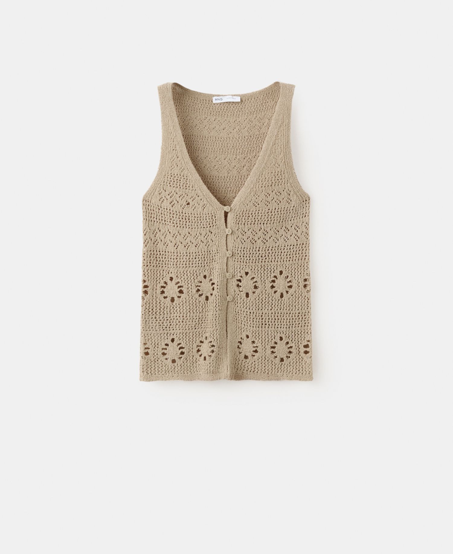 Women's Buttons Crocheted Vest