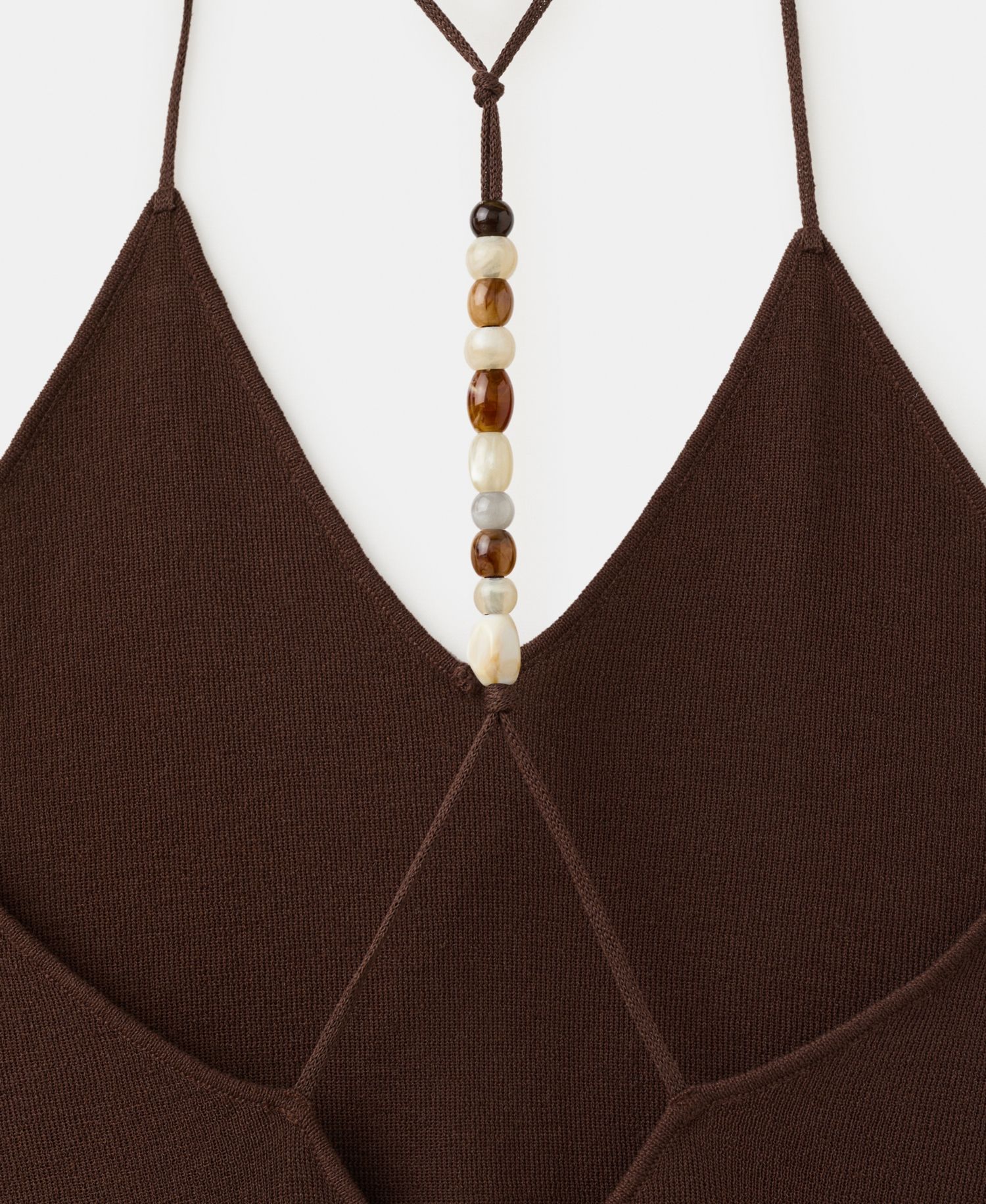 Women's Beads Knit V-Neck Dress