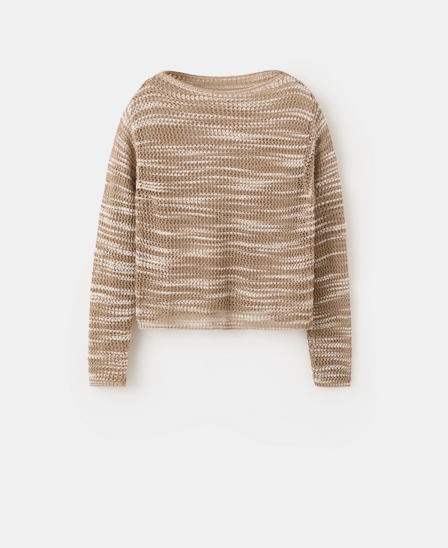Women's Two-Tone Crocheted Sweater