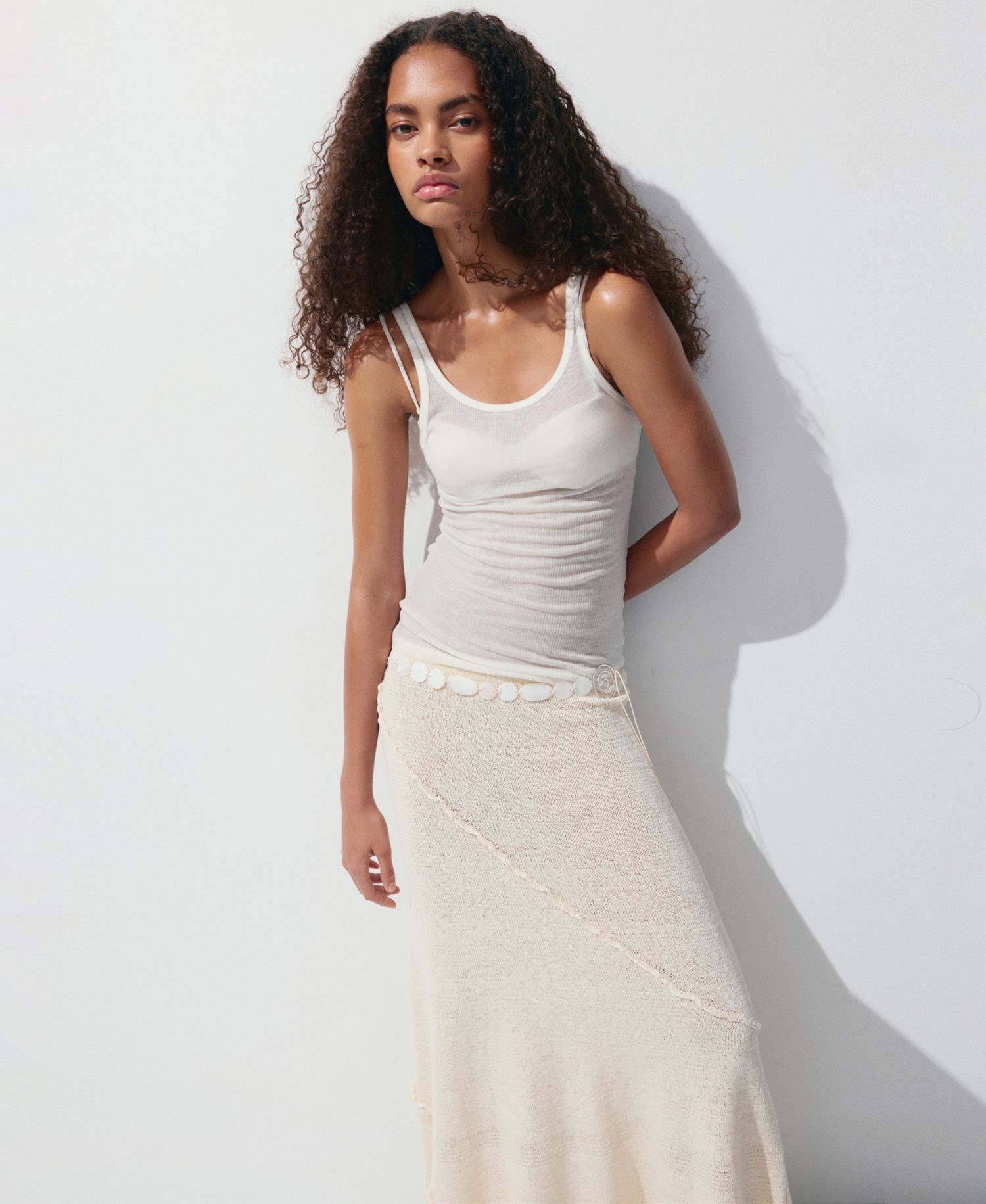 Women's Wavy Stitching Detail Knit Skirt