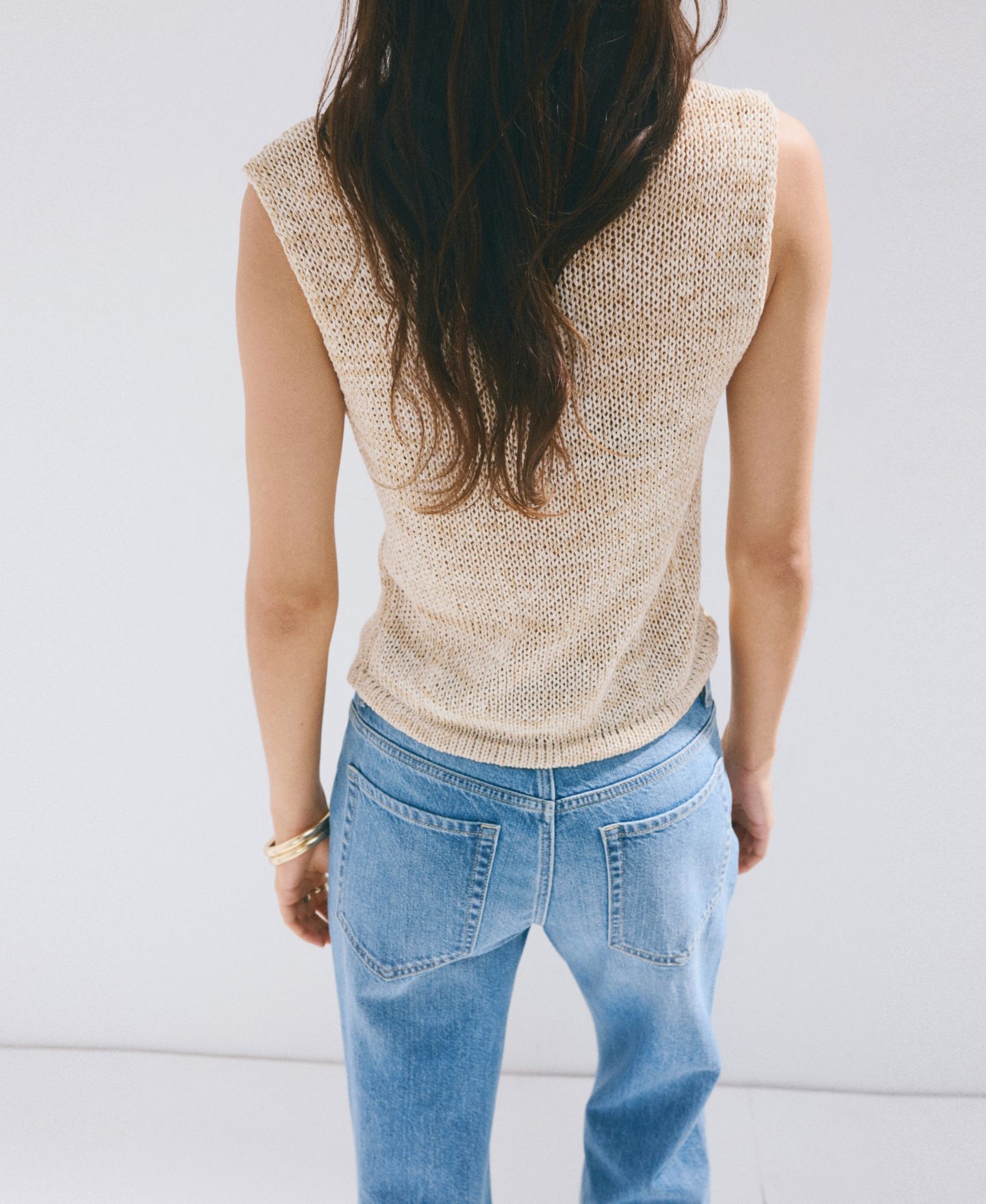 Женский жилет Mango Buttons Heathered Knit, цвет: Светлый бежевый — фото 6
