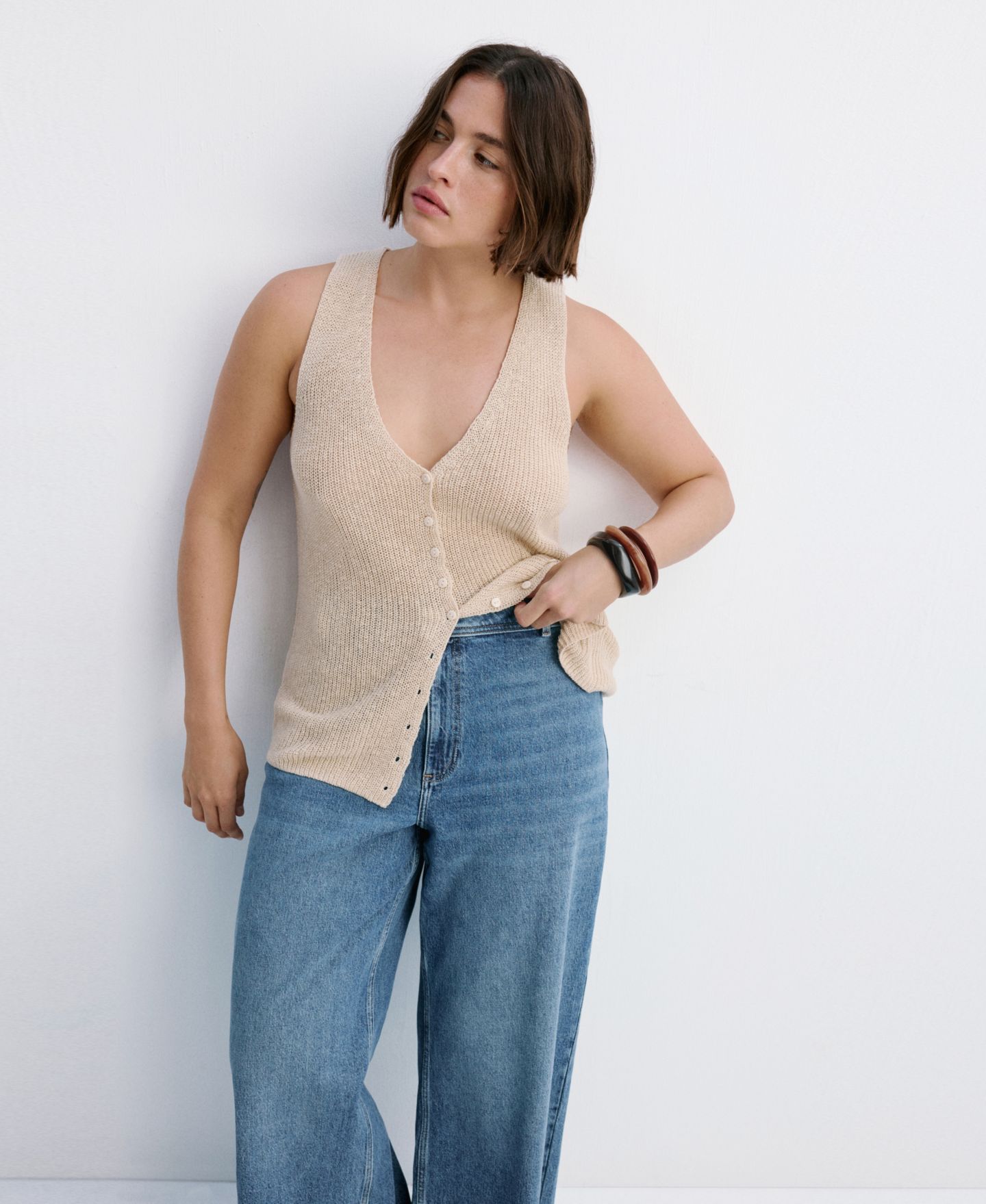 Женские джинсы Mango Catherin Culotte High-Rise, цвет: Синий — фото 3