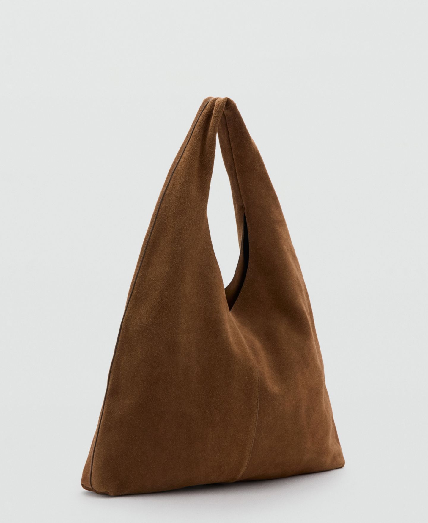 Женская сумка MANGO Suede Shopper, цвет: Тёмный коричневый — фото 7
