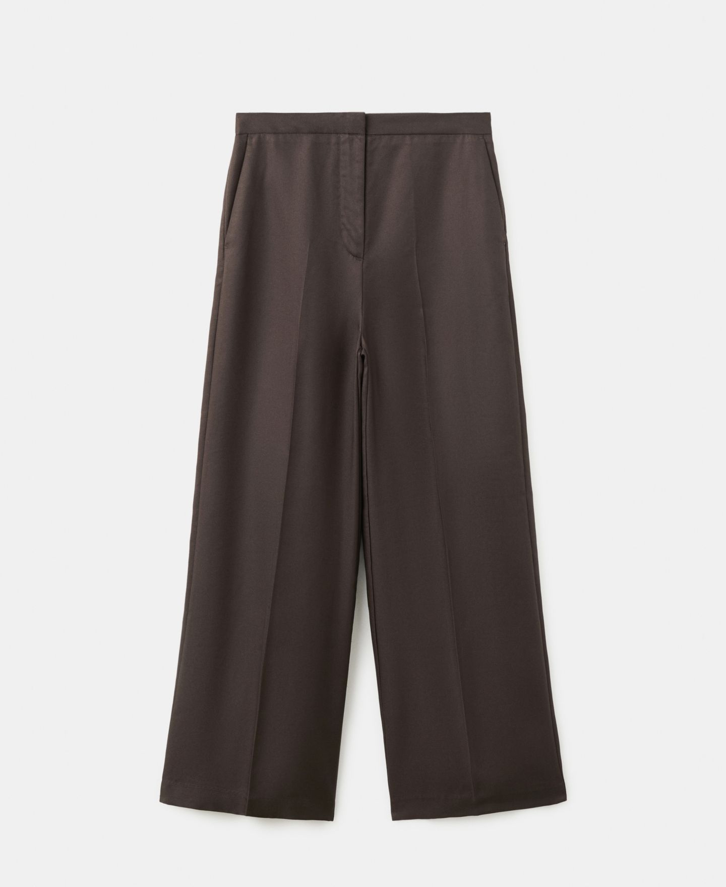 Женские брюки MANGO High-Waisted Lyocell, цвет: Бежевый / Хаки — фото 8