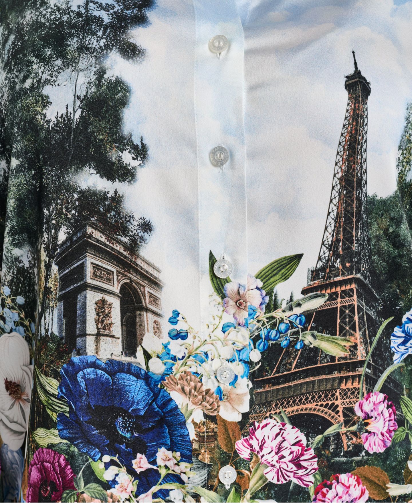 Женский топ Karl Lagerfeld Paris City Scene с воротником, больших размеров, цвет: Стальной синий разноцветный — фото 7