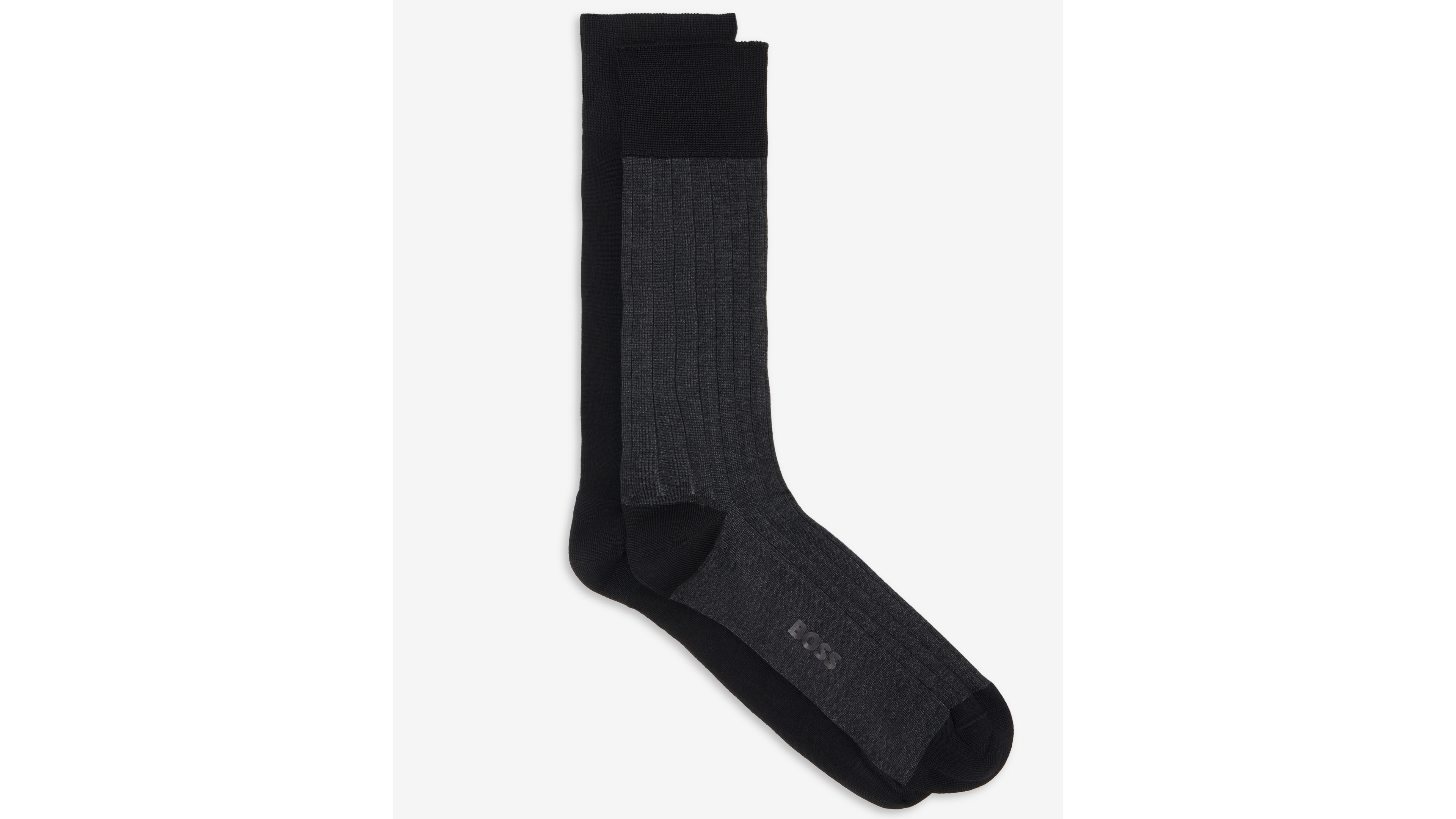 Hugo Boss Men's Steve Ribbed Crew Socks, 2-Pack