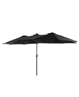 Enhance Your Outdoor Oasis with 15×9 Feet LED Double-sided Patio Umbrella - Stylish, Durable, and Sun-Protective!