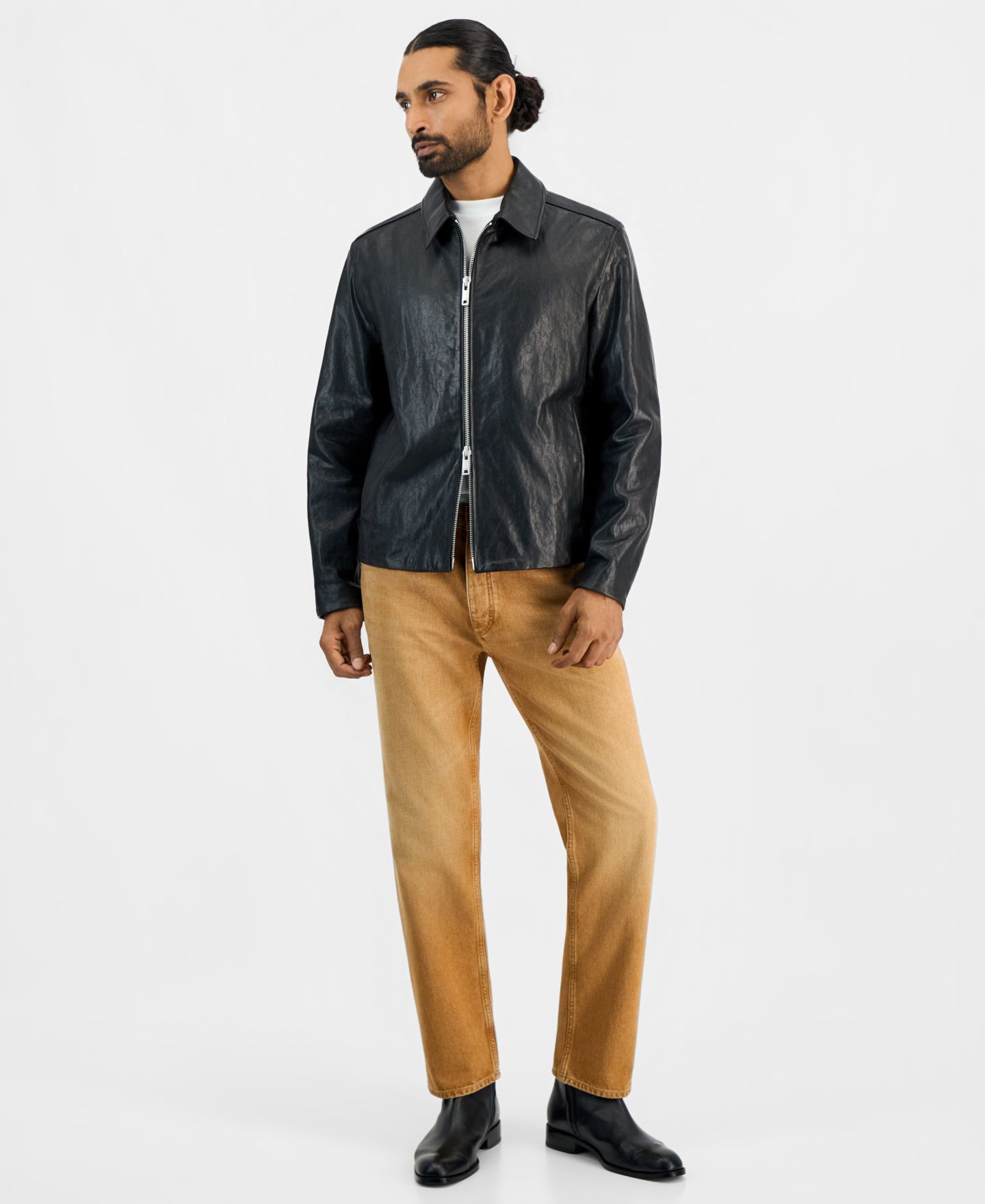 Мужская куртка Hugo Boss HUGO by Liro Leather, цвет: Чёрный — фото 2