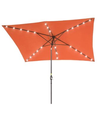 Enhance Your Outdoor Oasis with 10x6.5Feet LED Rectangular Patio Umbrella - Stylish, Durable, and Sun-Protective