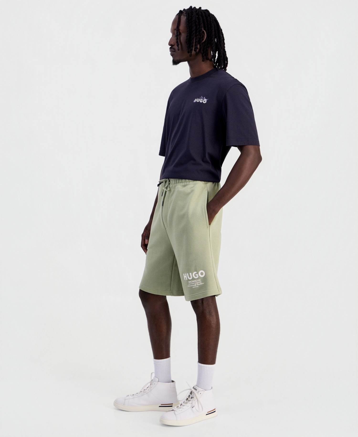 HUGO by Men's Nomario Pull-On Sweat Shorts, 9" Inseam