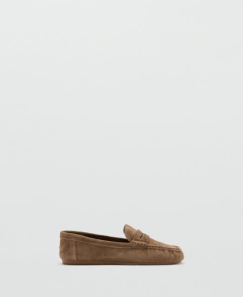 Женские туфли MANGO Suede Penny, цвет: Средний коричневый