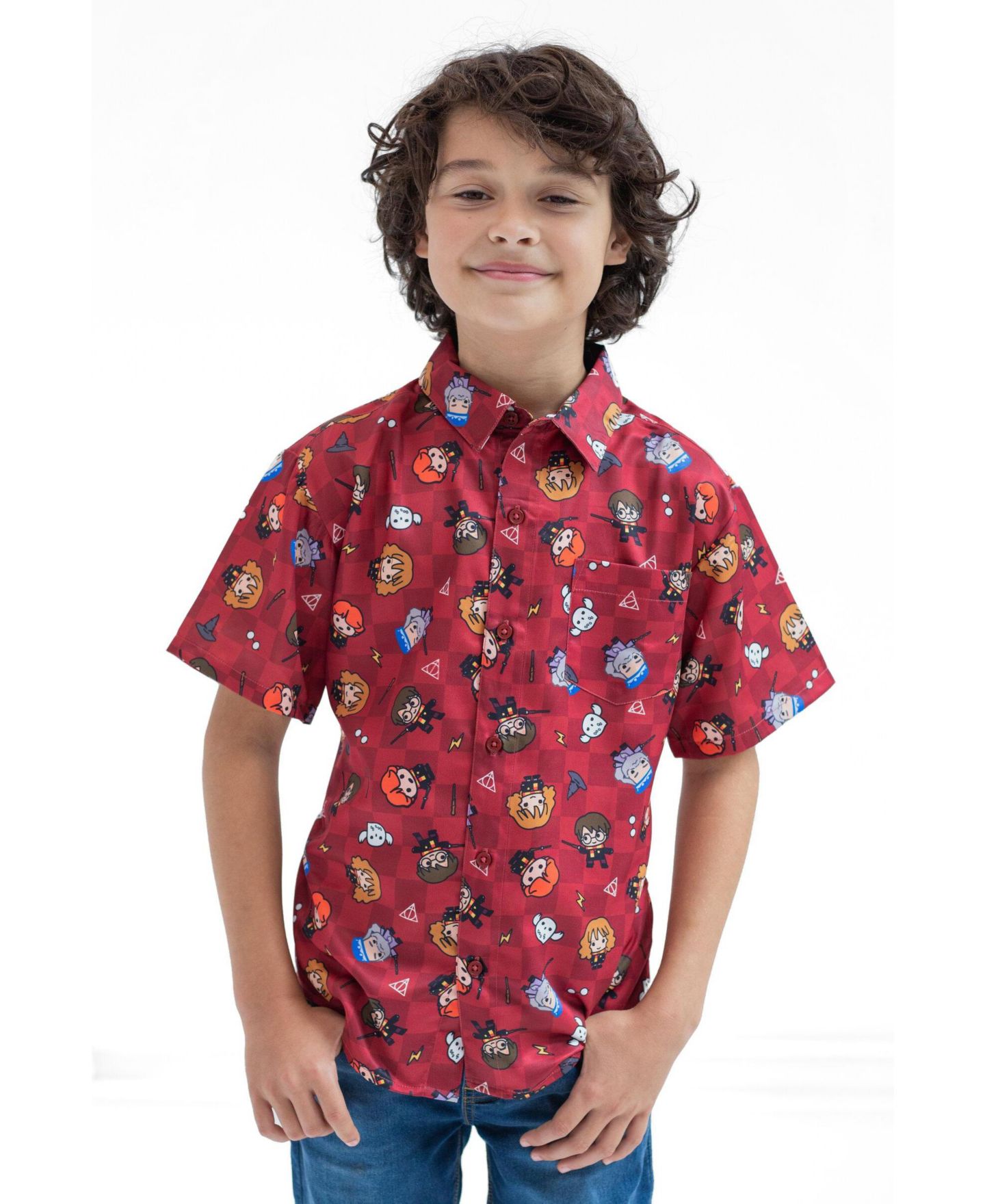 Рубашка Harry Potter Short Sleeve Button Down Shirt для мальчиков — фото 3