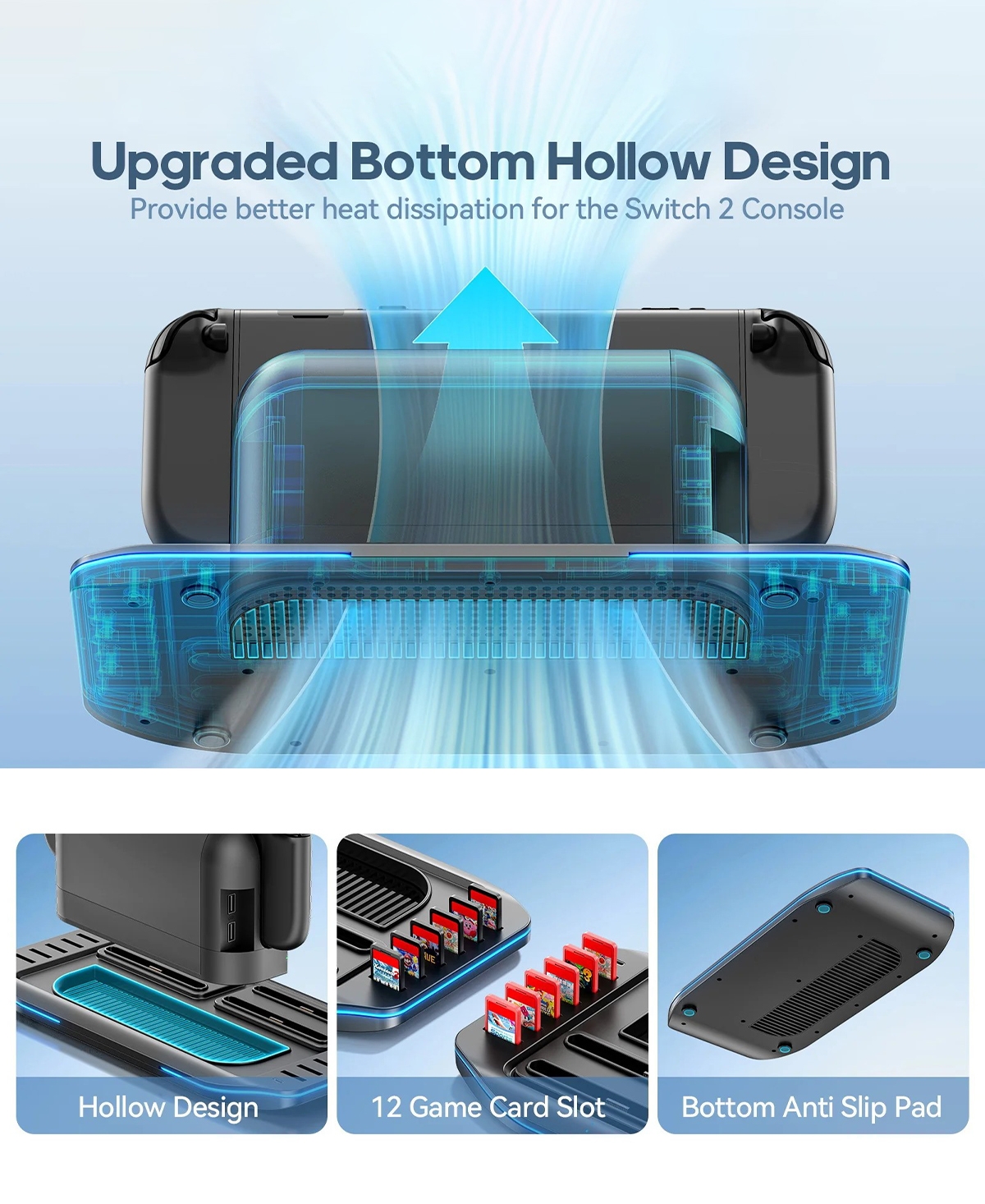 Sonicgrace Rgb Organizer Station Charging Dock for Nintendo Switch 2