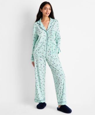 Women's Packaged Notched-Collar Pajama Set XS-3X