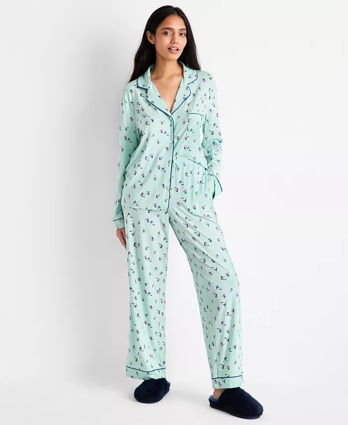Women's Packaged Notched-Collar Pajama Set XS-3X