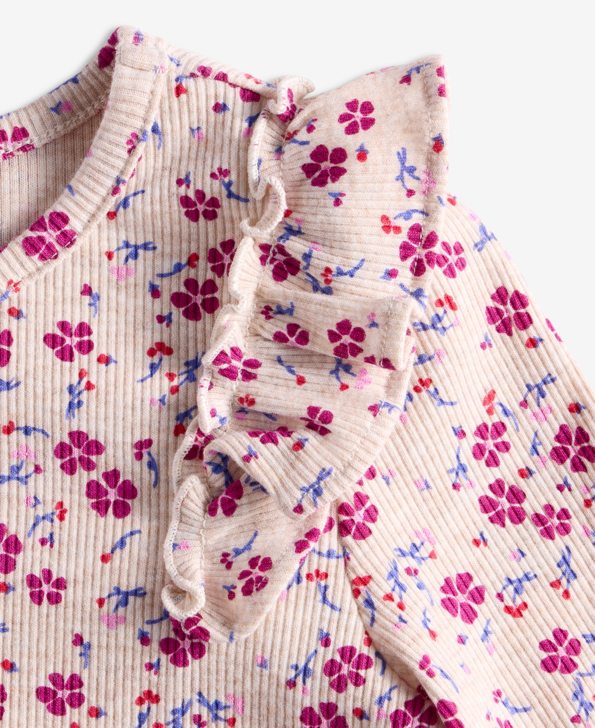 Epic Threads Toddler Girls' 2T-5T Floral-Print Long-Sleeve Ruffled Cotton-Blend Shirt, Macy's Exclusive
