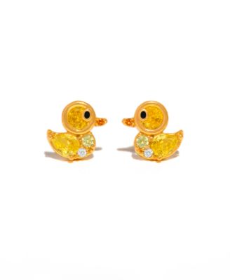 Crystal Rubber Ducky Earrings