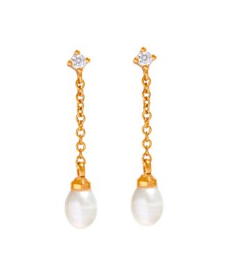 Crystal Falling for You Imitation Pearl Drop Earrings