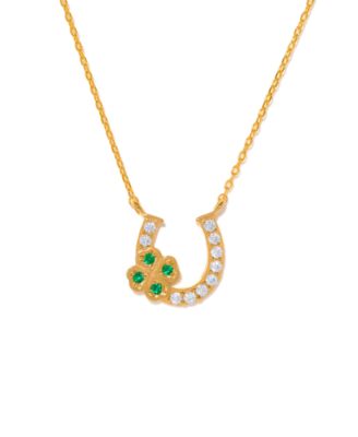 Gold-Plated Crystal Lucky Charm Necklace