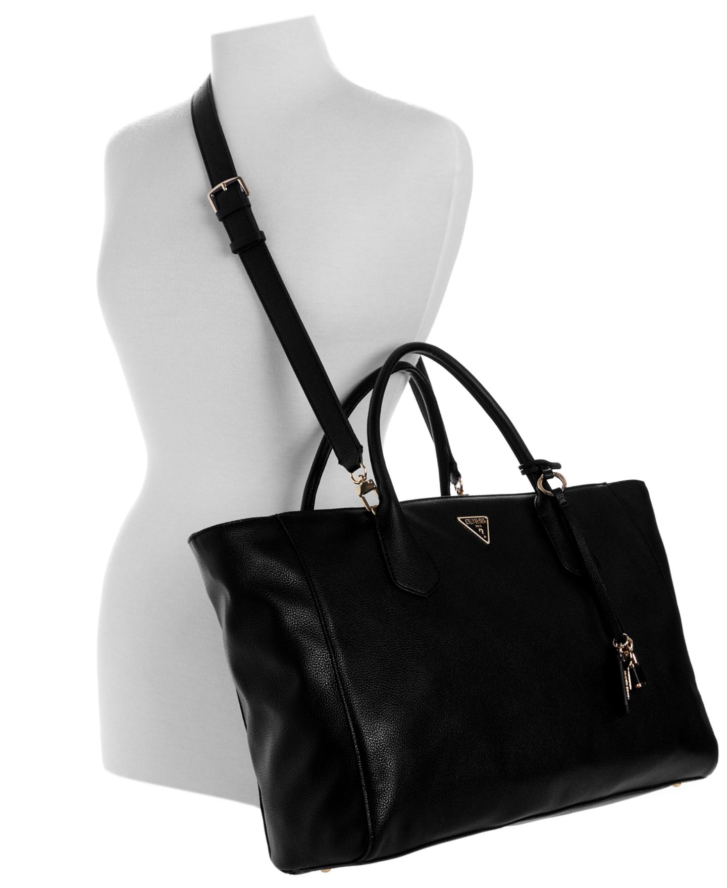 Женская сумка GUESS Marissa Tech Extra-Large Tote, цвет: Чёрный — фото 2