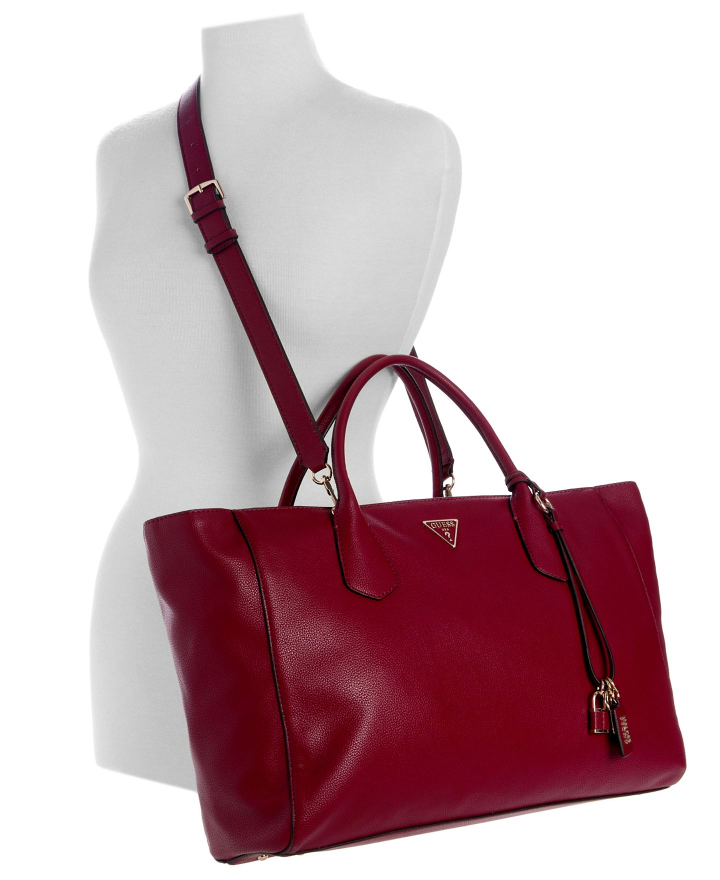 Женская сумка GUESS Marissa Tech Extra-Large Tote, цвет: Чёрный — фото 12