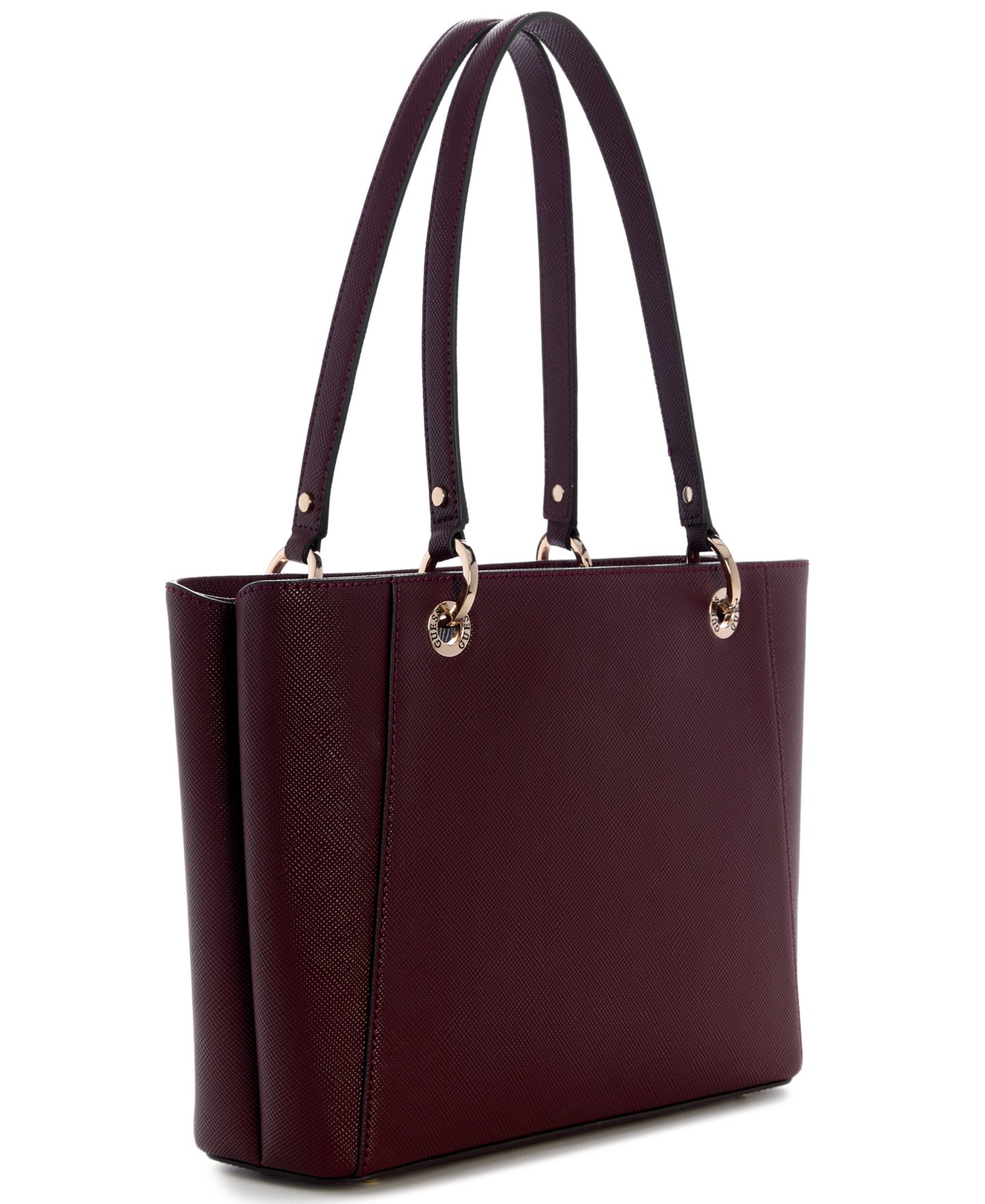 Женская сумка GUESS Noelle Ii Large Top Handle Tote Handbag, цвет: Бордовый — фото 2