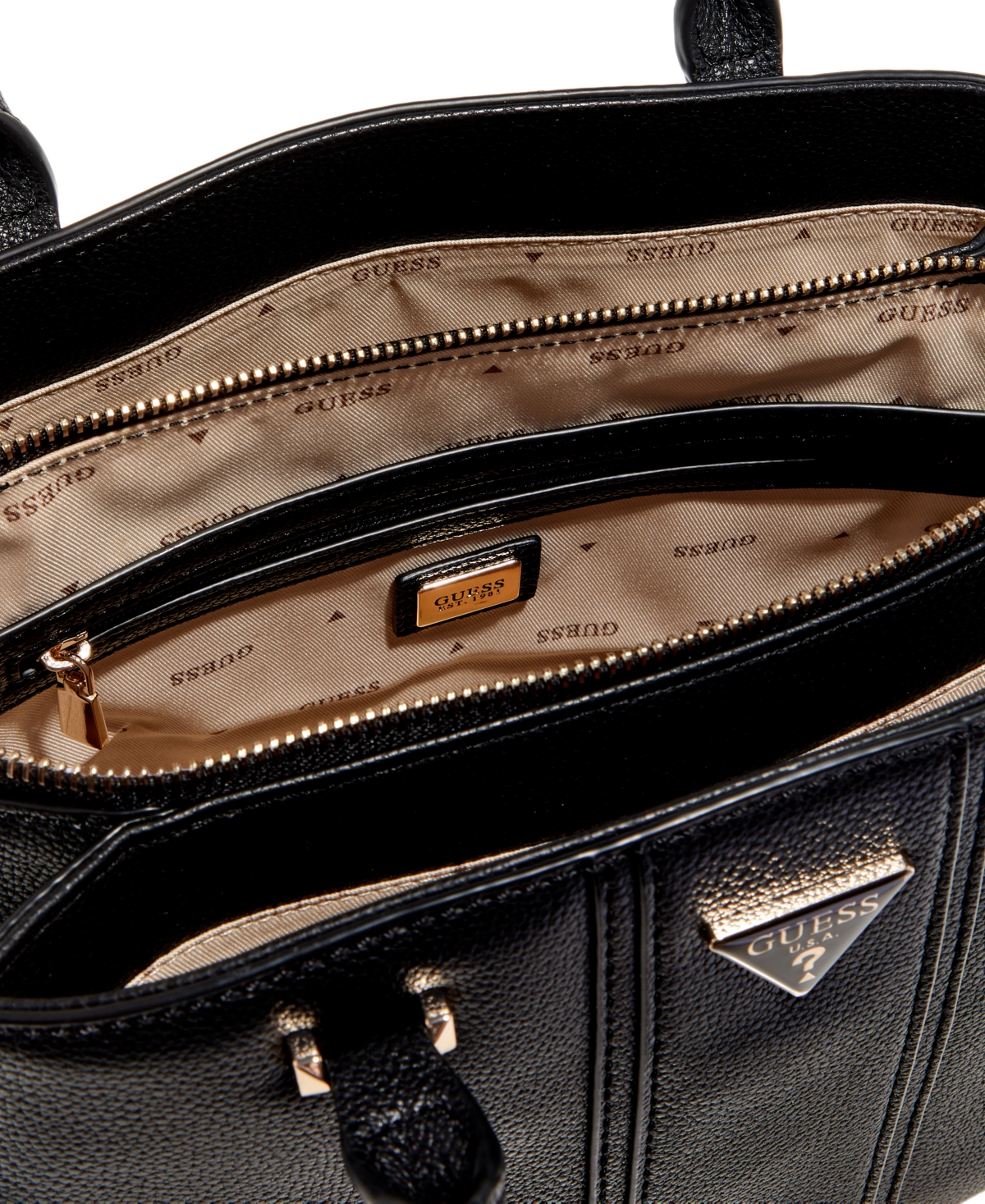 Guess Shimmer Top Handle Medium Satchel Handbag