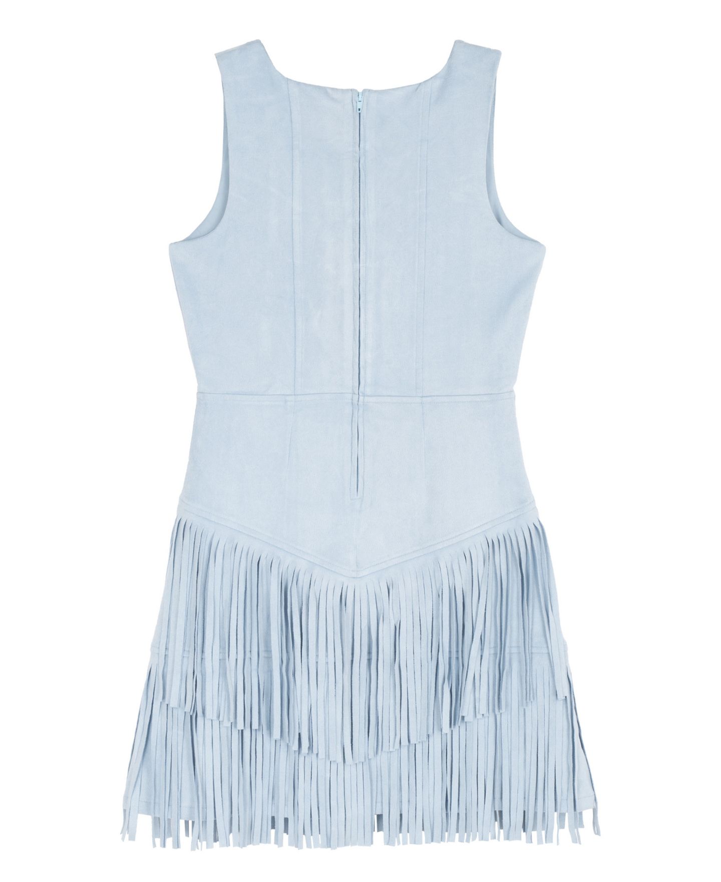 Платье Rare Editions Studded Mock Corset Fringe 2-Tiered Dress для девочек, цвет: Светлый синий — фото 5