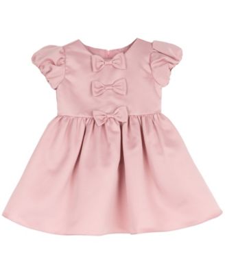 Toddler Girls' 2T-4T Satin Bow Bodice Bubble Sleeve Dress