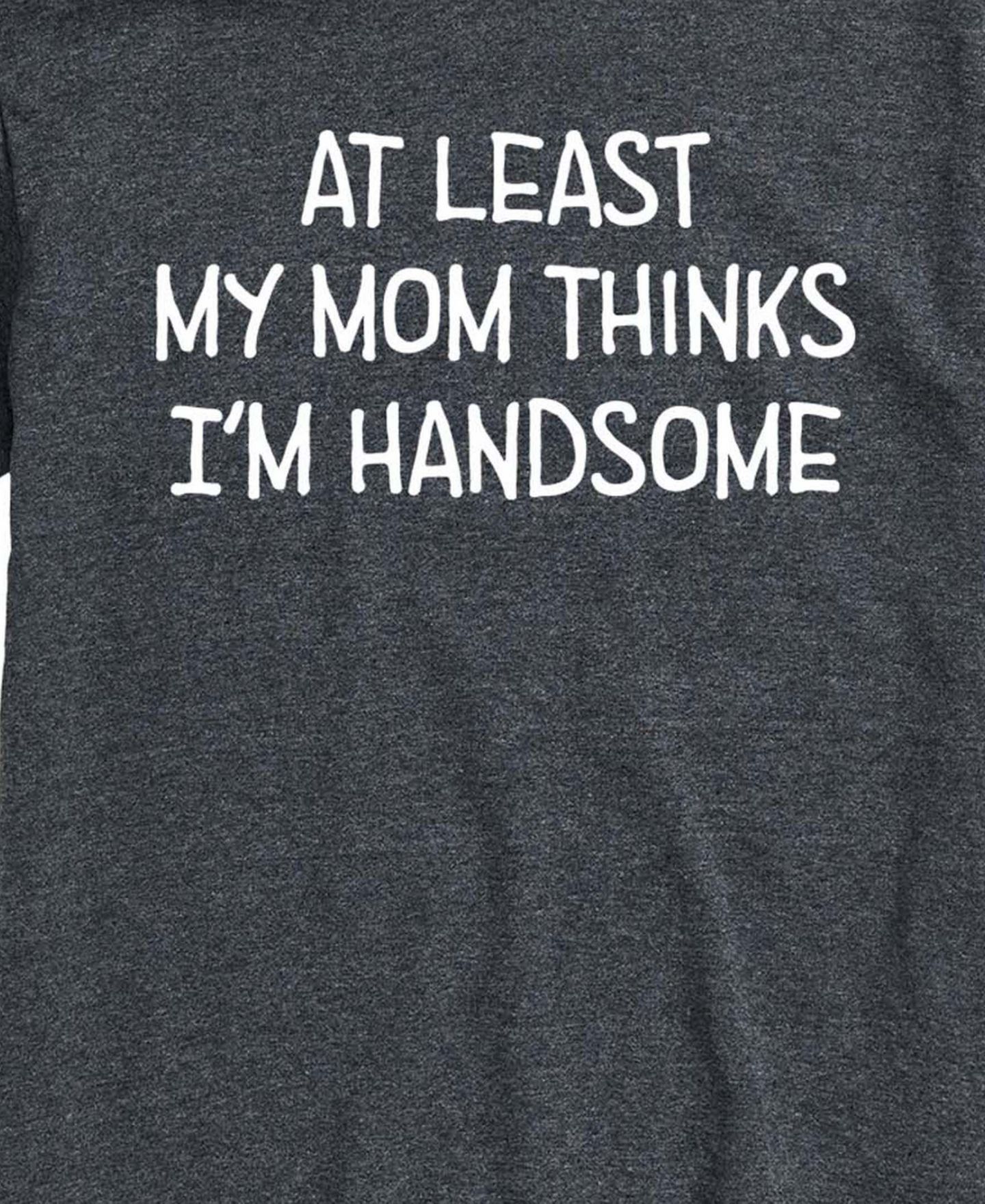 Мужская футболка AIRWAVES My Mom Thinks Im Handsome Short-Sleeve Graphic, цвет: Меланжевый угольный — фото 3