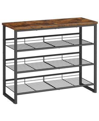 4-Tier Shoe Organizer Rack Adjustable for 9–12 Pairs