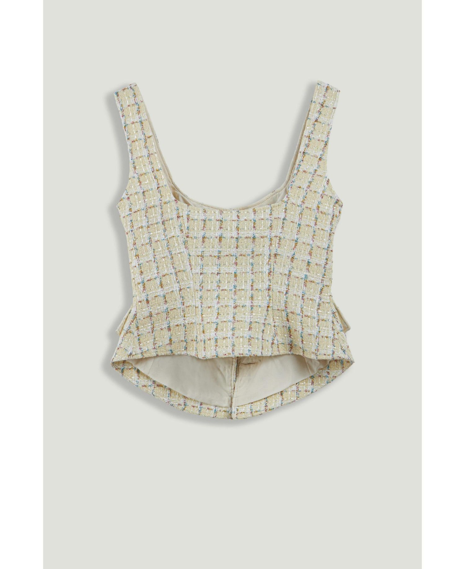 Women's Button Accessory Tweed Bustier